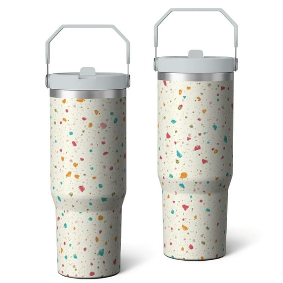 30 Oz Tumbler Colored Fragments Tumbler with Lid and Straw, Birthday Gift Cup for Friend Women Men Coffee Travel Mug Thanksgiving Day Halloween Christmas Gift Water Bottle