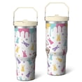 thumbnail image 1 of 30 Oz Tumbler Easter Bunny Cartoon Tumbler with Lid and Straw, Birthday Gift Cup for Friend Women Men Coffee Travel Mug Thanksgiving Day Halloween Christmas Gift Water Bottle, 1 of 7