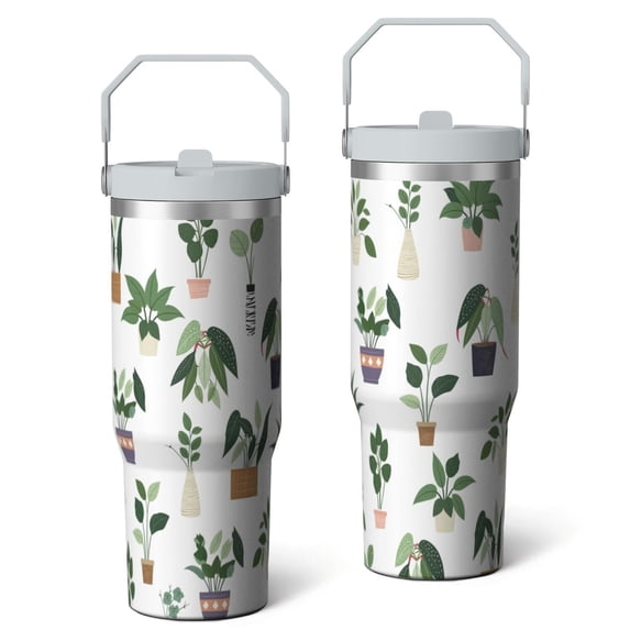 30 Oz Tumbler Green Cactus Tumbler with Lid and Straw, Birthday Gift Cup for Friend Women Men Coffee Travel Mug Thanksgiving Day Halloween Christmas Gift Water Bottle