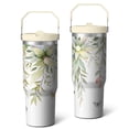 thumbnail image 1 of 30 Oz Tumbler Green Leaves Tumbler with Lid and Straw, Birthday Gift Cup for Friend Women Men Coffee Travel Mug Thanksgiving Day Halloween Christmas Gift Water Bottle, 1 of 7