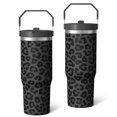 thumbnail image 1 of 30 Oz Tumbler Grey Leopard Tumbler with Lid and Straw, Birthday Gift Cup for Friend Women Men Coffee Travel Mug Thanksgiving Day Halloween Christmas Gift Water Bottle, 1 of 7