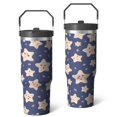 thumbnail image 1 of 30 Oz Tumbler with Handle, SpillProof Insulated Cups Starfish Travel Coffee Mug Western Travel Accessories Sports Watching Gifts for Hot and Cold Drinks, 1 of 7