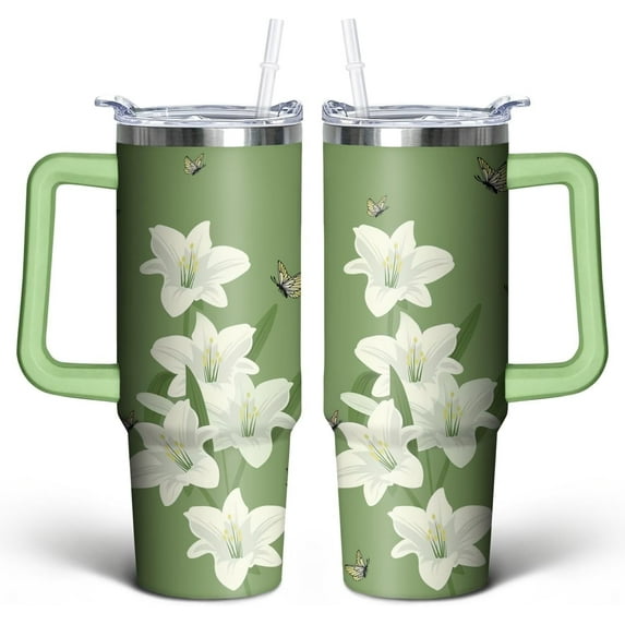 30 Oz Tumbler with Handle and Straw Insulated Double Walled Stainless Steel Travel Mug Gift Box Reusable Tumbler Coffee Travel Mug for Office Portable Insulated Beer Cup for Hot & Cold Drinks