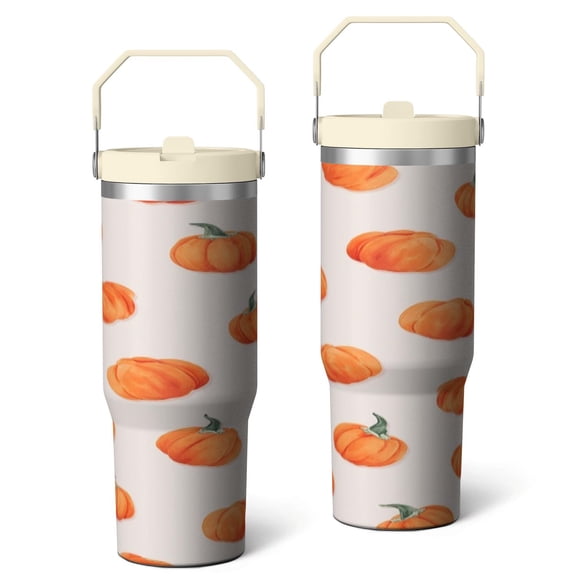 30 Oz Tumbler with Handle and Straw Stainless Steel Water Bottles with Flip Straw and Top Handle SpillProof Coffee Cup Reusable Insulated Cup for Holidays Special Occasions Abstract Modern Oil Paintin