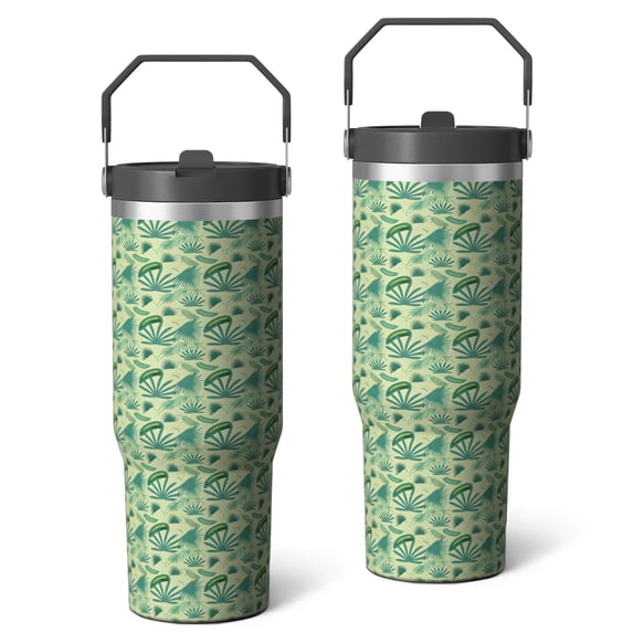 30 Oz Tumbler Leaves Of Green Plants Tumbler with Lid and Straw, Birthday Gift Cup for Friend Women Men Coffee Travel Mug Thanksgiving Day Halloween Christmas Gift Water Bottle