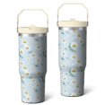 thumbnail image 1 of 30 Oz Tumbler Light Blue Daisy Tumbler with Lid and Straw, Birthday Gift Cup for Friend Women Men Coffee Travel Mug Thanksgiving Day Halloween Christmas Gift Water Bottle, 1 of 7