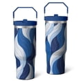 thumbnail image 1 of 30 Oz Tumbler Marble Geometric Flowers Tumbler with Lid and Straw, Birthday Gift Cup for Friend Women Men Coffee Travel Mug Thanksgiving Day Halloween Christmas Gift Water Bottle, 1 of 7