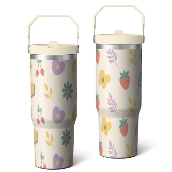 30 Oz Tumbler Marble Geometric Flowers Tumbler with Lid and Straw, Birthday Gift Cup for Friend Women Men Coffee Travel Mug Thanksgiving Day Halloween Christmas Gift Water Bottle