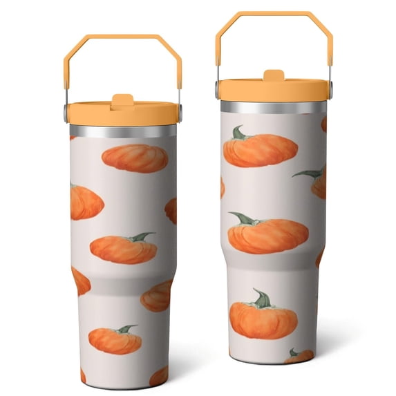30 Oz Tumbler Oil Painting Tumbler with Lid and Straw, Birthday Gift Cup for Friend Women Men Coffee Travel Mug Thanksgiving Day Halloween Christmas Gift Water Bottle