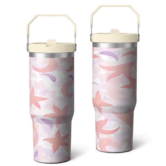 30 Oz Tumbler Oil Painting Tumbler with Lid and Straw, Birthday Gift Cup for Friend Women Men Coffee Travel Mug Thanksgiving Day Halloween Christmas Gift Water Bottle