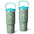 thumbnail image 1 of 30 Oz Tumbler Paisley Tumbler with Lid and Straw, Birthday Gift Cup for Friend Women Men Coffee Travel Mug Thanksgiving Day Halloween Christmas Gift Water Bottle, 1 of 7