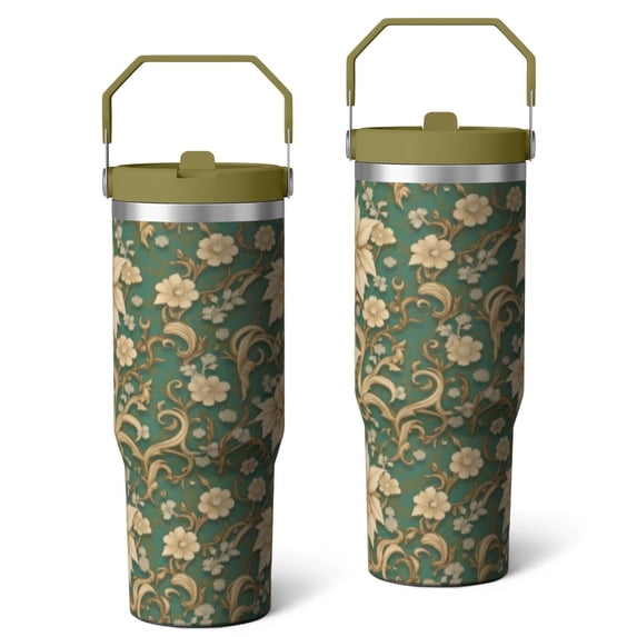 30 Oz Tumbler Paisley Tumbler with Lid and Straw, Birthday Gift Cup for Friend Women Men Coffee Travel Mug Thanksgiving Day Halloween Christmas Gift Water Bottle
