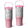 thumbnail image 1 of 30 Oz Tumbler Pink Gradient Leopard Tumbler with Lid and Straw, Birthday Gift Cup for Friend Women Men Coffee Travel Mug Thanksgiving Day Halloween Christmas Gift Water Bottle, 1 of 7