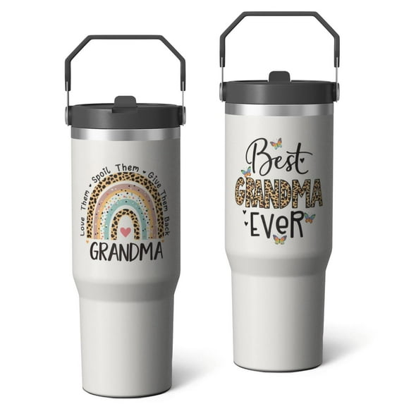 30 Oz Tumbler Rainbow Text Tumbler with Lid and Straw, Birthday Gift Cup for Friend Women Men Coffee Travel Mug Thanksgiving Day Halloween Christmas Gift Water Bottle