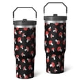 thumbnail image 1 of 30 Oz Tumbler Red Polka Dot Mushrooms Tumbler with Lid and Straw, Birthday Gift Cup for Friend Women Men Coffee Travel Mug Thanksgiving Day Halloween Christmas Gift Water Bottle, 1 of 7