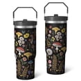 thumbnail image 1 of 30 Oz Tumbler Retro Colored Mushrooms Tumbler with Lid and Straw, Birthday Gift Cup for Friend Women Men Coffee Travel Mug Thanksgiving Day Halloween Christmas Gift Water Bottle, 1 of 7