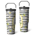 thumbnail image 1 of 30 Oz Tumbler Striped Lemon Tumbler with Lid and Straw, Birthday Gift Cup for Friend Women Men Coffee Travel Mug Thanksgiving Day Halloween Christmas Gift Water Bottle, 1 of 7
