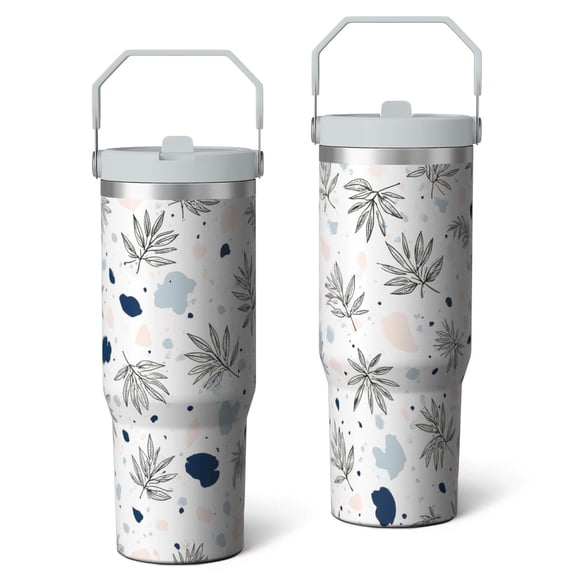 30 Oz Tumbler Watercolor Flowers Tumbler with Lid and Straw, Birthday Gift Cup for Friend Women Men Coffee Travel Mug Thanksgiving Day Halloween Christmas Gift Water Bottle