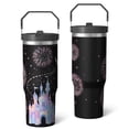 thumbnail image 1 of 30 Oz Tumbler Watercolor Gradient Castle Tumbler with Lid and Straw, Birthday Gift Cup for Friend Women Men Coffee Travel Mug Thanksgiving Day Halloween Christmas Gift Water Bottle, 1 of 7
