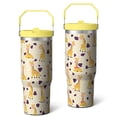 thumbnail image 1 of 30 Oz Tumbler Yellow Flat Giraffe Tumbler with Lid and Straw, Birthday Gift Cup for Friend Women Men Coffee Travel Mug Thanksgiving Day Halloween Christmas Gift Water Bottle, 1 of 7
