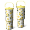 thumbnail image 1 of 30 Oz Tumbler Yellow Lemon Tumbler with Lid and Straw, Birthday Gift Cup for Friend Women Men Coffee Travel Mug Thanksgiving Day Halloween Christmas Gift Water Bottle, 1 of 7