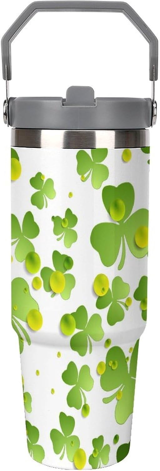 30 Oz Tumbler with Handle And Straw Lid/Leak-Proof Insulated Stainless Steel Water Bottle Travel Mug Gifts for Women Men Her