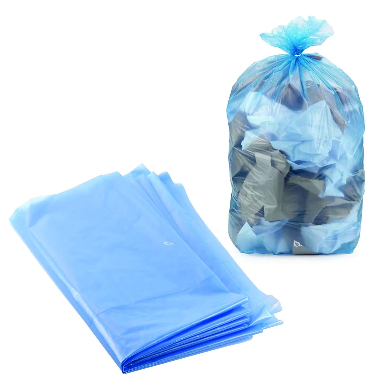 [30 PACK] 46 Gallon Heavy Duty Large Blue Recycling Trash Bags - Blue Yard Trash Bags, Great for Aluminum, Glass bottles and Landscaping Bag, Recycling Garbage Bags, 2 Mil