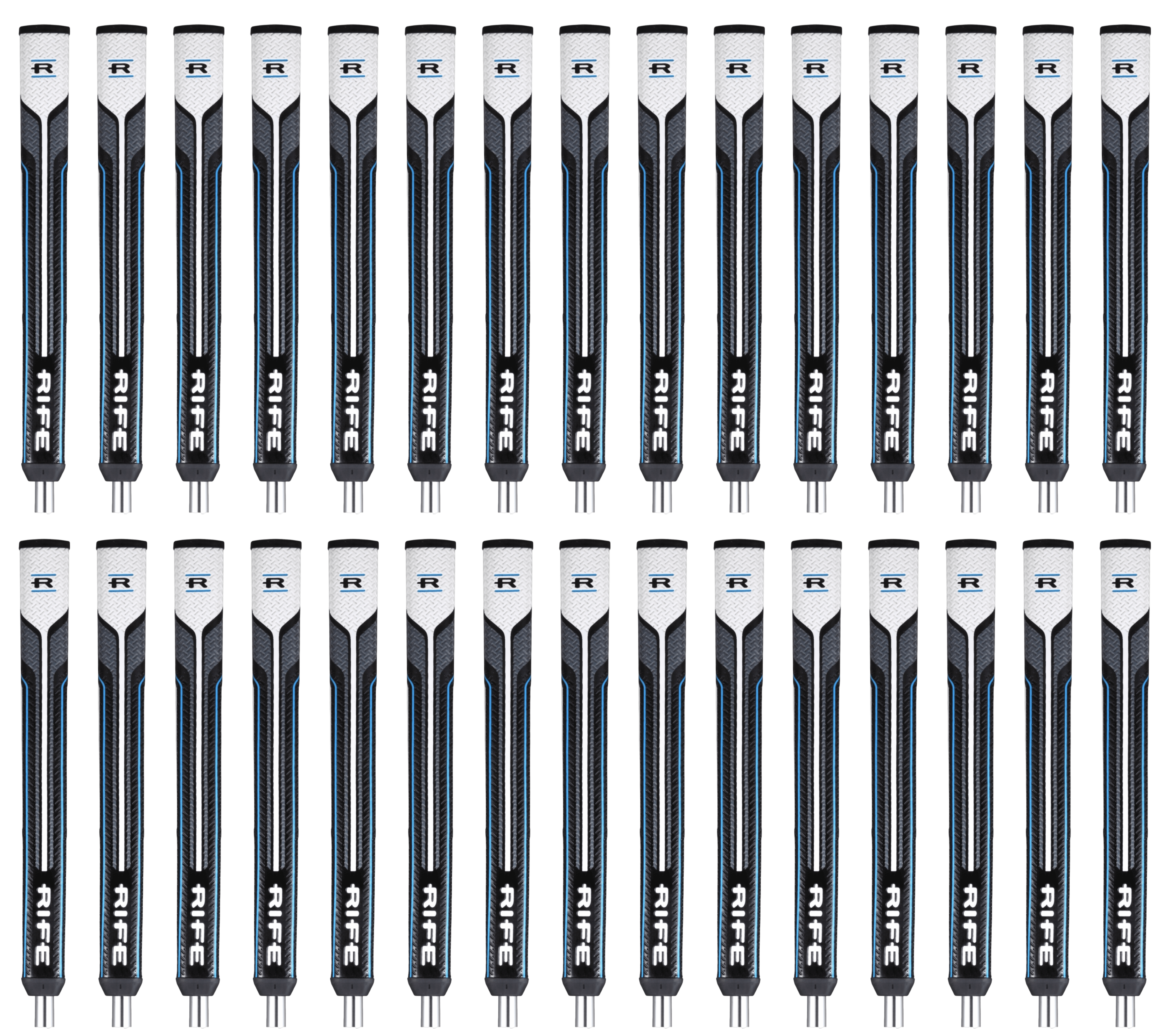 30 PACK Rife RG 2.0 Pistol Style Golf Putter Grip Bulk Pack (10 Inches Long)