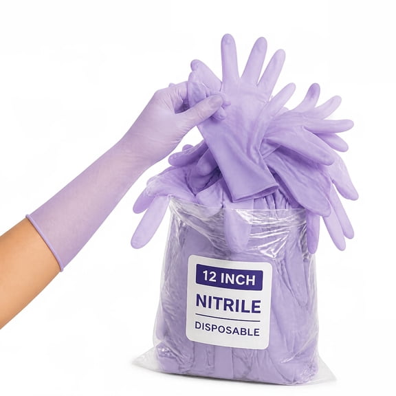 30 PCS 12 Inch Long Cuff Disposable Nitrile Gloves, Latex Free Waterproof Cleaning Gloves, Powder Free Protective Gloves for Home, Kitchen, Garden & Pet Care