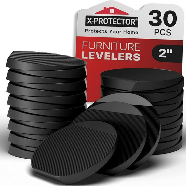 30 PCS 2 Furniture Levelers Black Rubber Shims for Leveling Prevent