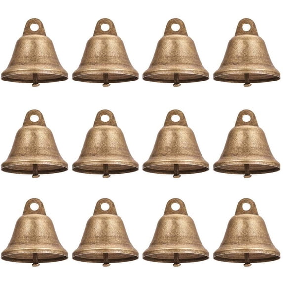 30 PCS 38mm/1.5 Inch Bronze Vintage Jingle Bells for Home Decorations Hanging Decorations Crafts Aeolian Bells Making Housebreaking Christmas Bells Making Dog Potty Training for DIY