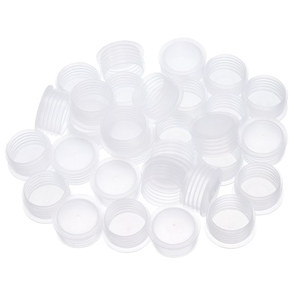 30 PCS 8/9in Salt Shaker Stoppers, Plastic Salt Shaker Plug Stopper Clear Replacement Plug Bottle Caps