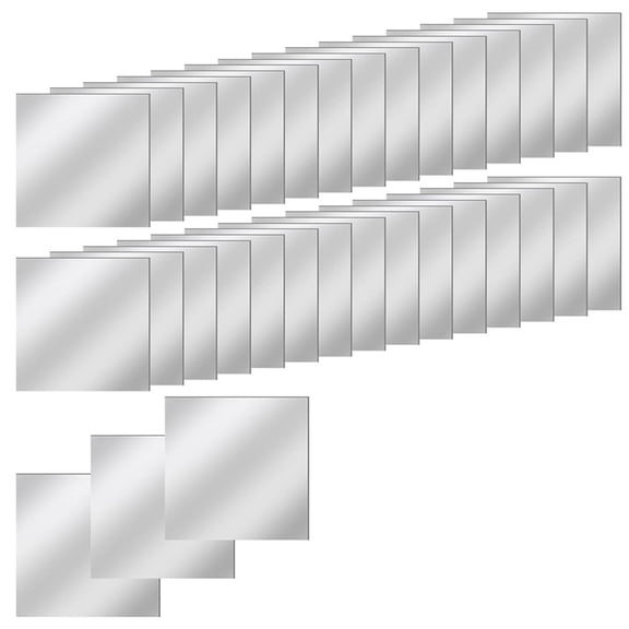 30 PCS Acrylic Mini Mirror Tiles Self Adhesive, 3 Inches Square High-Definition Tiny Mirror Tiles for Crafts and Wall