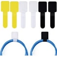 thumbnail image 1 of 30 PCS Adhesive Cord Wrappers Keeper Wire Organizer Adjustable Cable Clips Cord Holder Straps for Small Kitchen Appliances Earphone Cable, Charging Cable at Office, Home (Yellow, White, Black), 1 of 5