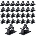 thumbnail image 1 of 30 PCS Black Cable Clips, Self-Adhesive Cable Organisers, 4 Adjustable Sticky Cable Tidy Clips Wire Management Cable Holder for Car, Homes, Under Desk, Offices, 1 of 5