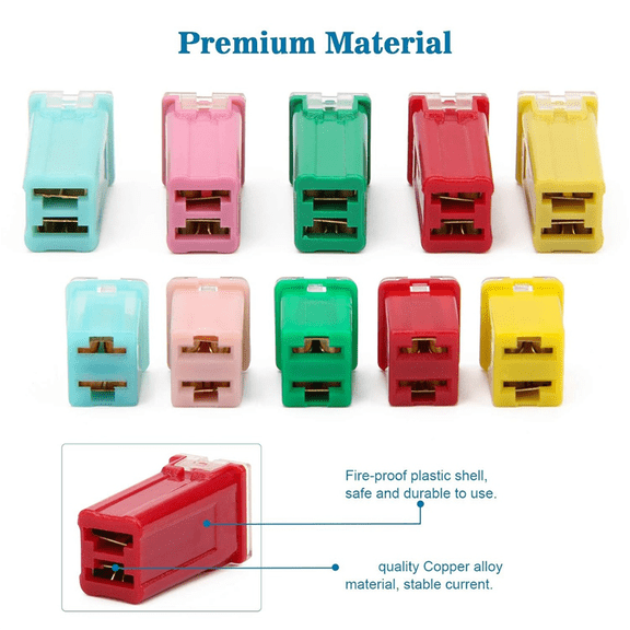 30 PCS Car Fuses Assortment Kit,Automotive Combination LOW and TALL Box Shaped Fuse Kit,for Car/RV/Truck/Motorcycle/Boat