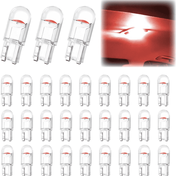30 PCS Car LED Bulbs, 24V W5W T10 Wedge COB LED Replacement Bulb, 6000K License Plate Light Bulb, Error Free Interior Bulb for Dashboard Light, Dome Lights,License Plate Lights