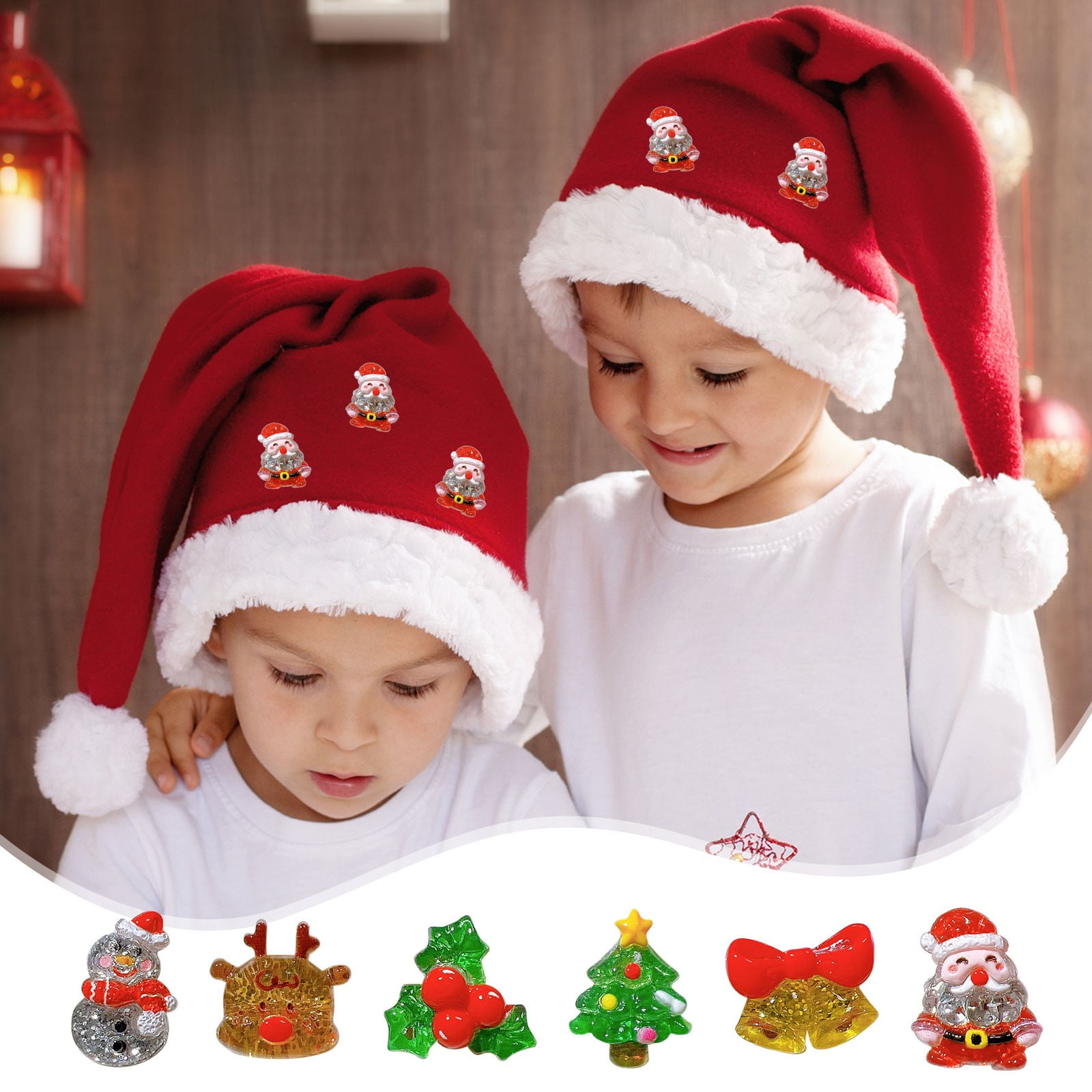 30 PCS Christmas Patch Miniature Figurines Mini Xmas Flatback Charms