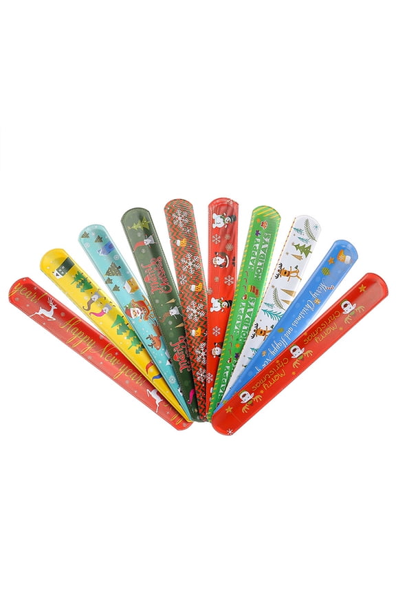 30 PCS Christmas Slap Bracelet Children Toys for Chrismas Girls Accessories Funny Gifts Interactive Christmas Gifts