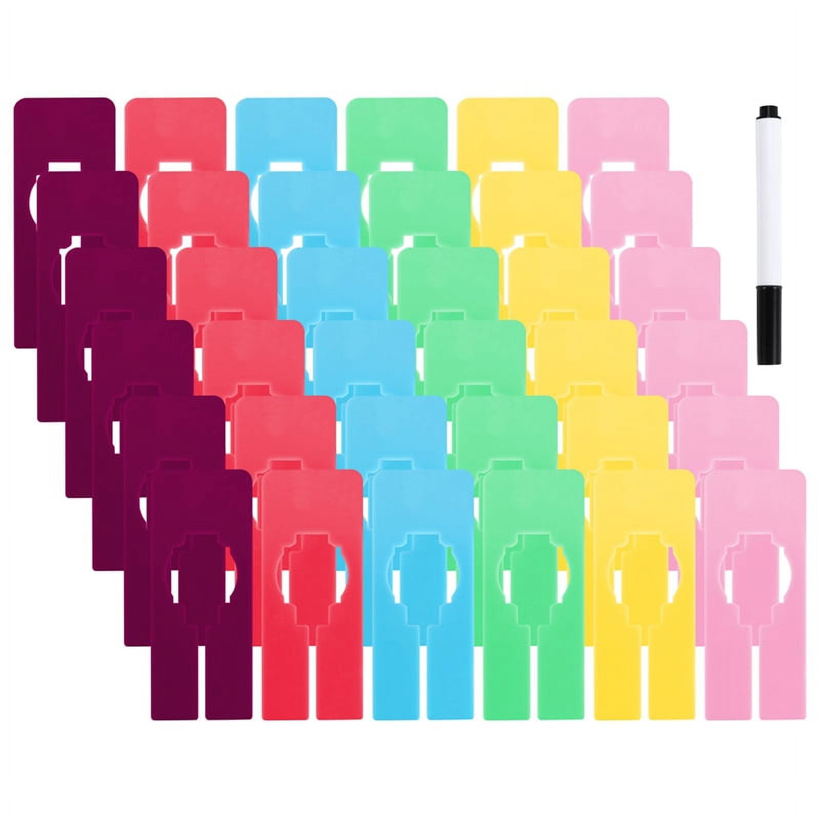 Rectangle Shape Deviders 30 PCS Closet Rack Dividers,6 Colors Rectangular Clothing Hanger ...
