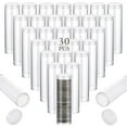 thumbnail image 1 of 30 PCS Coin Storage Tubes, Quarter Tubes Clear Coin Tube, Plastic Coin Holders Coin Container with Screw Lids, Containers for Coins Collection Supplies, 1 of 7