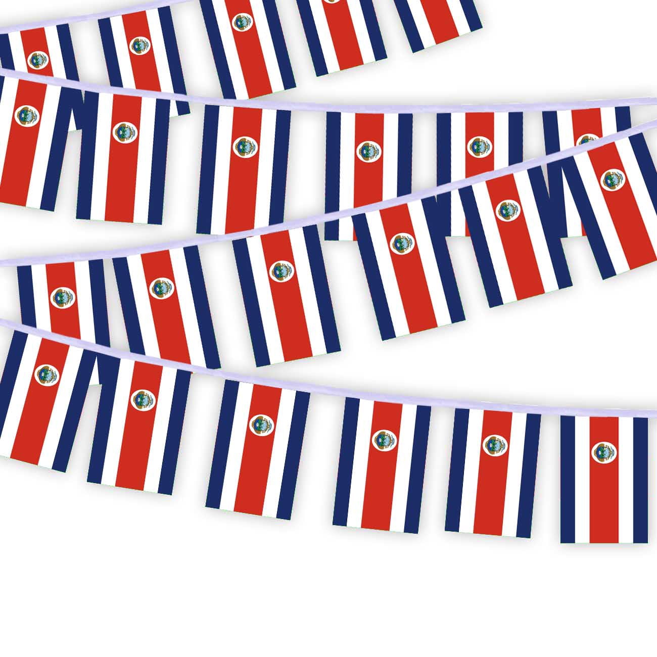 Costa Rican Flag String 30 PCS Costa Rica Flag String,32 FT Costa Ricans Bunting,Decoration ...