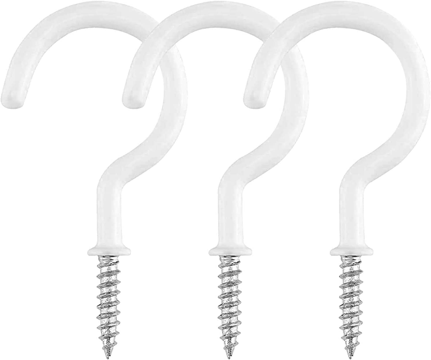 30 PCS Cup Hooks, Ceiling Hanging Hooks Screw Cup Hooks Utility Black