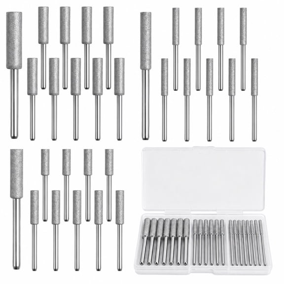30 PCS Diamond Chainsaw Sharpener, High Hardness Titanium Plated Grinding Tool, 3 Size Plated Grinding Tool, 5/32, 3/16, 7/32 Inch, 10PCS of Each Size, For Chain Saw Stone Jewelry Wood