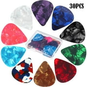30 PCS Guitar Picks, 3 Different Thickness Abstract Art Colorful Celluloid Guitar Pick Plectrums Stocking Stuffers For Bass, Electric, Acoustic Guitars Includes 0.46mm, 0.71mm, 0.96mm Color Random