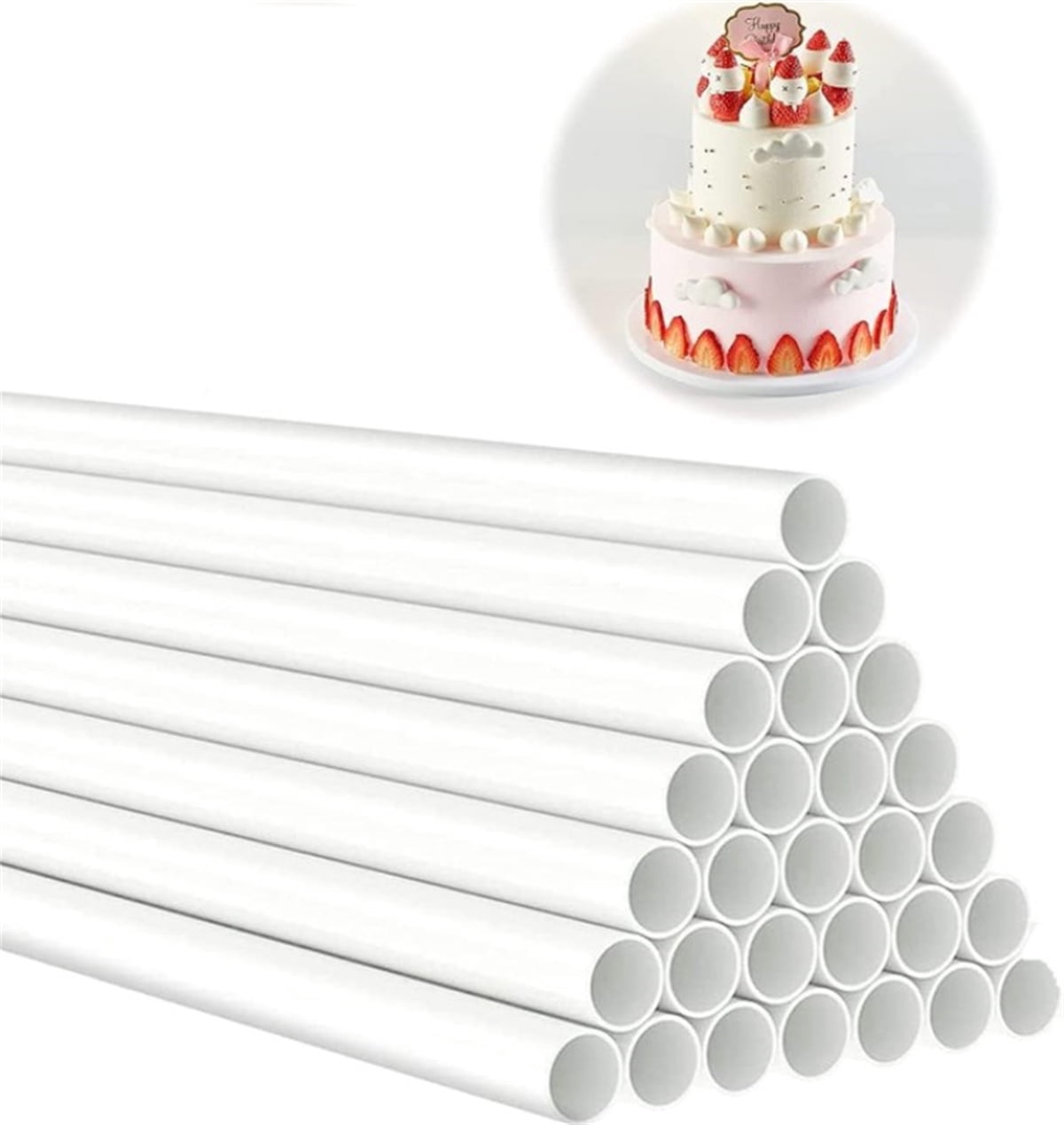 Structural Cake Support 30 PCS Hidden Cake Fixing Pile,White Plastic Suspended Cake Pile ...