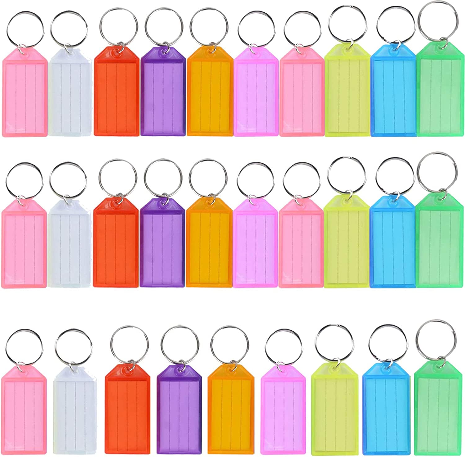 30 PCS Key Tags, Key Fobs Labels Key Rings Name Tags Key Label Tags ...