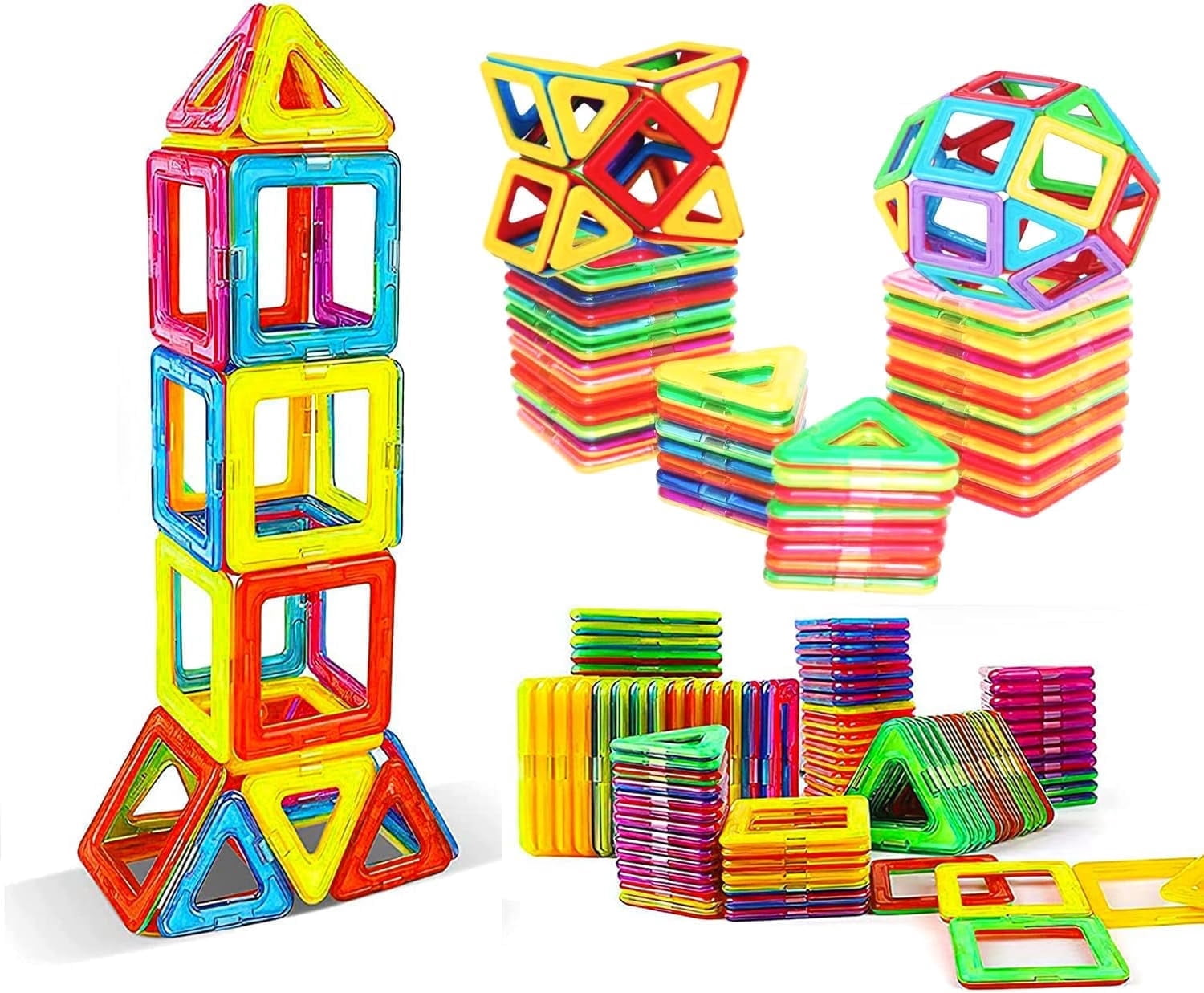 30 PCS Magnetic Tiles Large Size Building Blocks Construction Toys for Boys & Girls STEM Learning Educational Toy for Above 3 Years Old Boys and Girls,Christmas Birthday Gift Toys