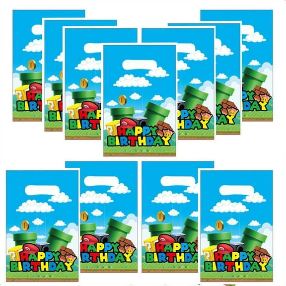30 PCS Mario Gift Bags Party Flavors Bags Treat Candy Bags Mario Bags Mario Goody Bag