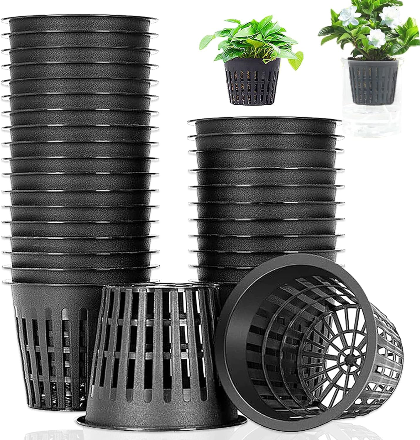 Net Pot Planting 30 PCS Net Pot, 3 Inch Heavy Duty Slotted Mesh Flower Cup Pots, Garden ...